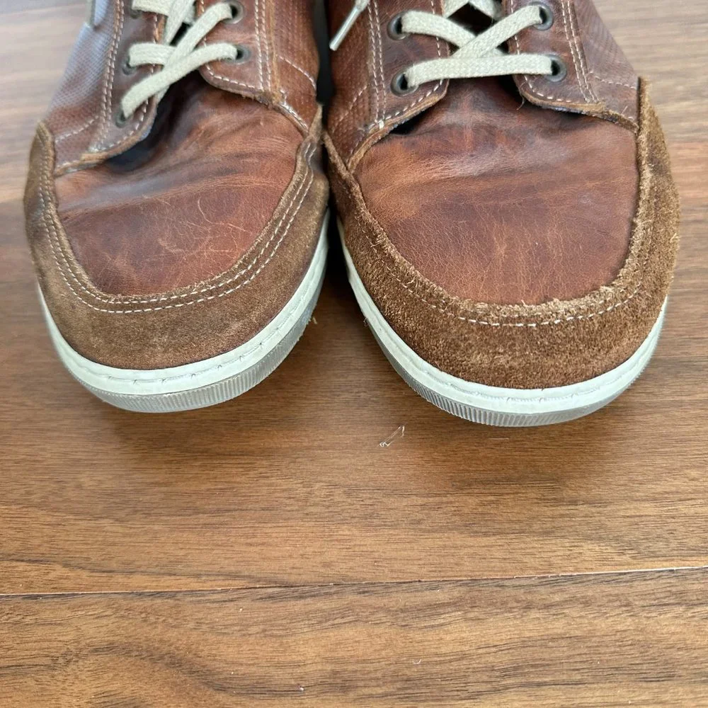 Bull Boxer Laytone Sneakers Men 13 Brown Leather Mid Top Lace Up Chukka Shoes - Picture 5 of 11